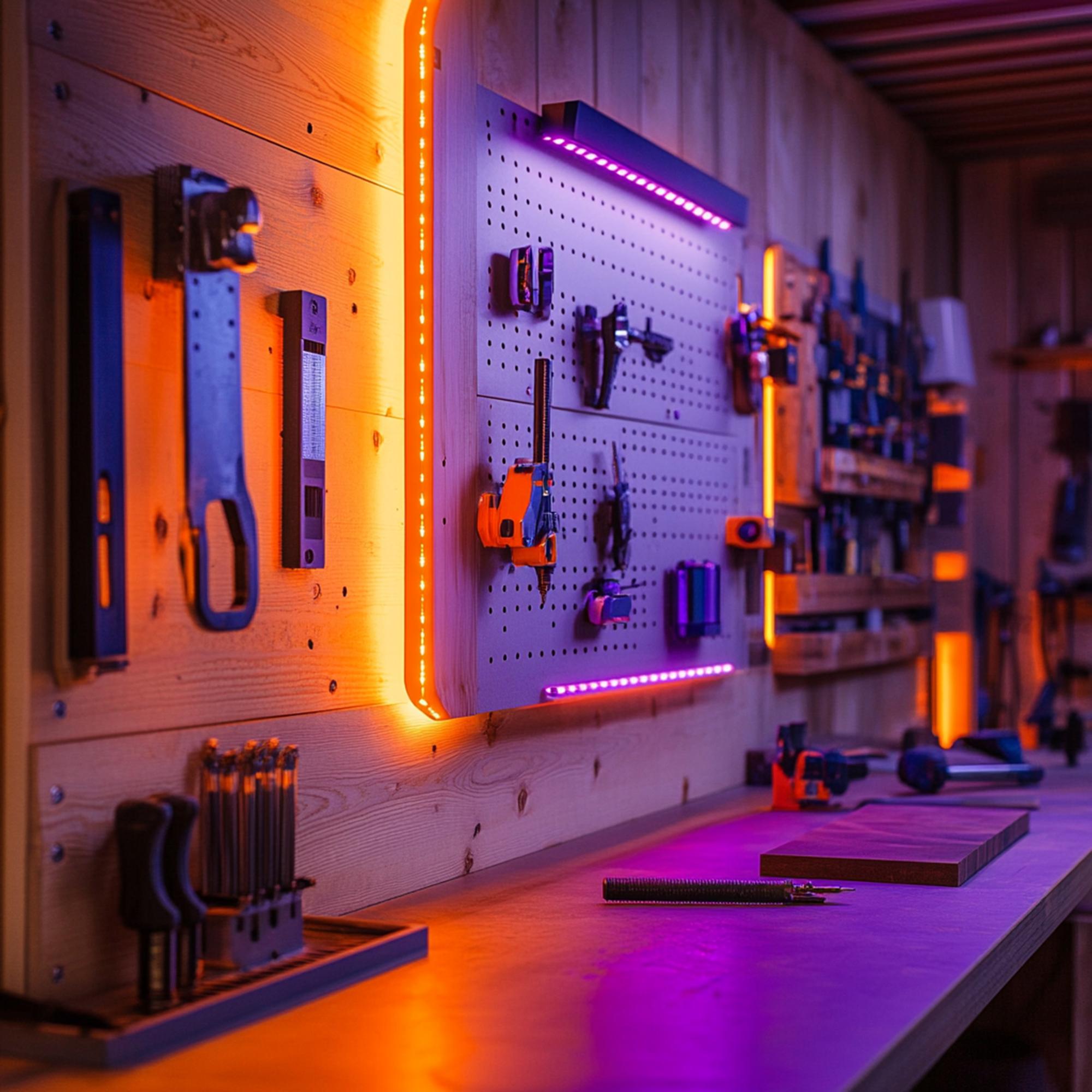 Dirbtuvės su LED apšvietimu ir tech įranga